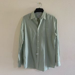 LL Bean Long Sleeve Button Shirt Men Large Plaid Wrinkle Resistant Trim Fit